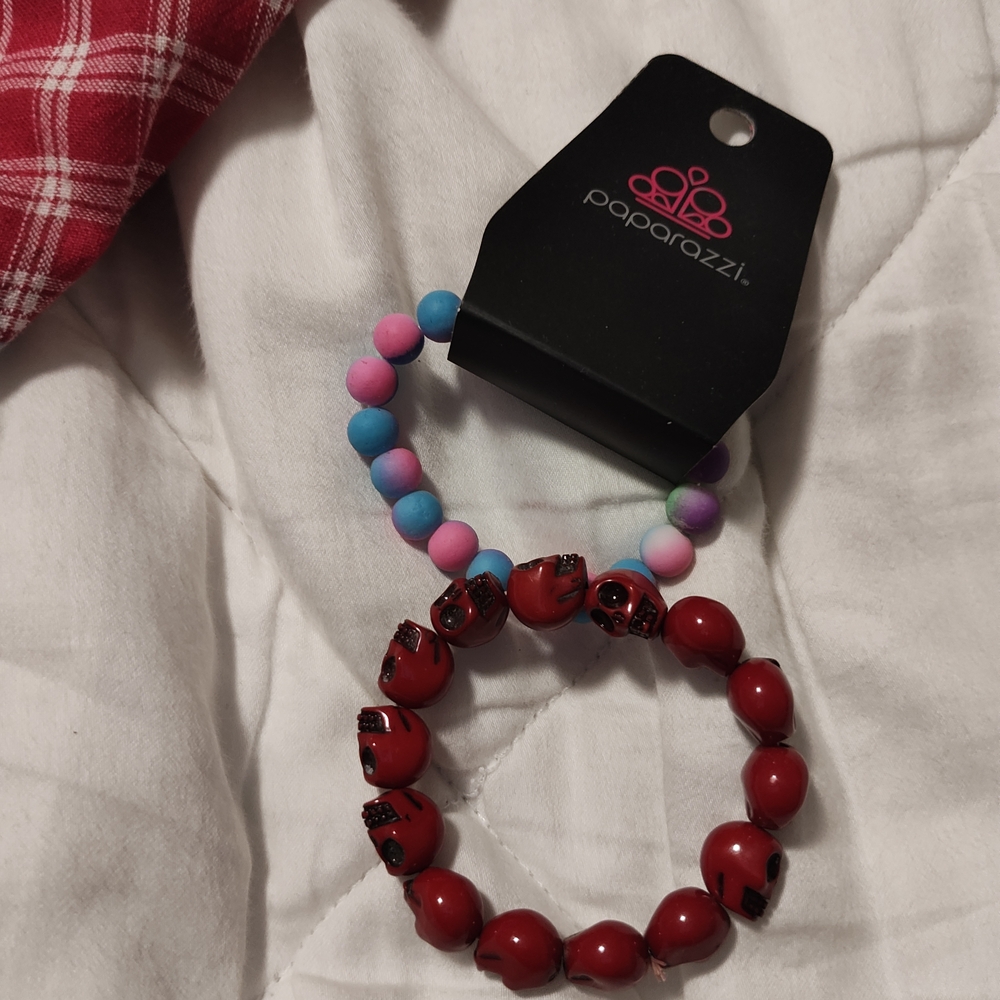Paparazzi Kids Red and Pink Beaded Bracelets